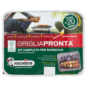 Fochista Grigliapronta Kit Completo Per Barbecue 1 Pz
