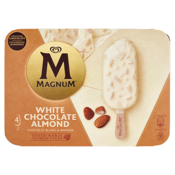 Magnum White Chocolate Almond 4 Gelati 292 g