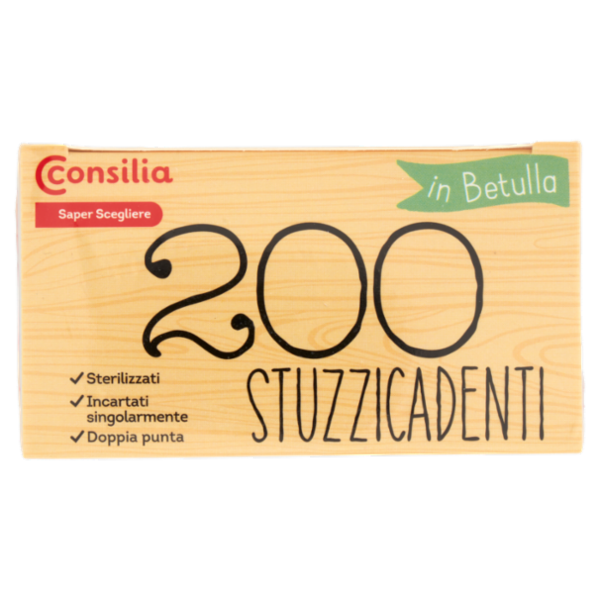 Consilia Saper Scegliere Stuzzicadenti Doppia Punta Imbustati Singolarmente 200 pezzi