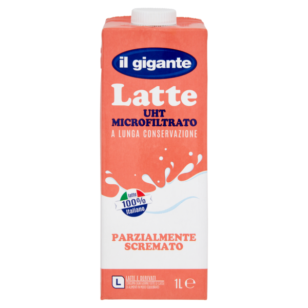 IL GIGANTE Latte UHT Microfiltrato a Lunga Conservazione Parzialmente Scremato 1 L