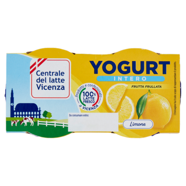 Centrale del latte Vicenza Yogurt Intero Frutta Frullata Limone 2 x 125 g