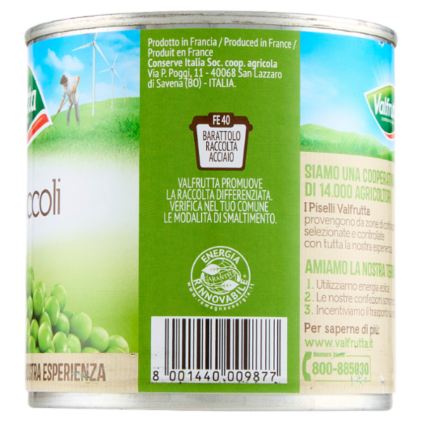 Valfrutta Piselli Piccoli Italiani 410 g