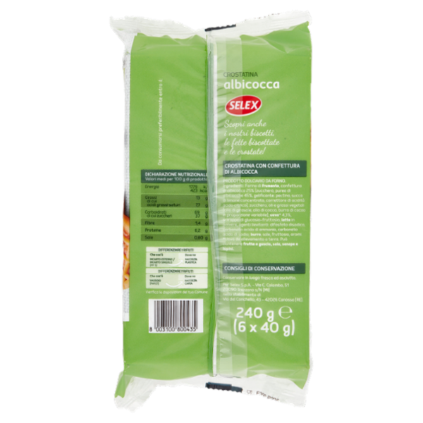 Selex Crostatine con Confettura di Albicocca 6 x 40 g