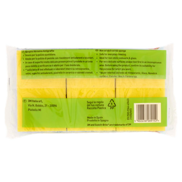 Scotch-Brite® Spugna abrasiva delicata antigraffio, 2 pezzi per confezione + 1 gratis**