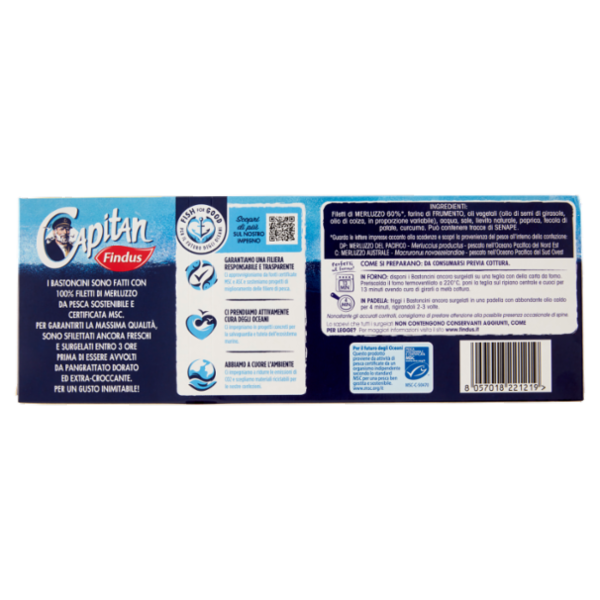 Capitan Findus 30 Bastoncini con 100% Filetti di Merluzzo 750 g