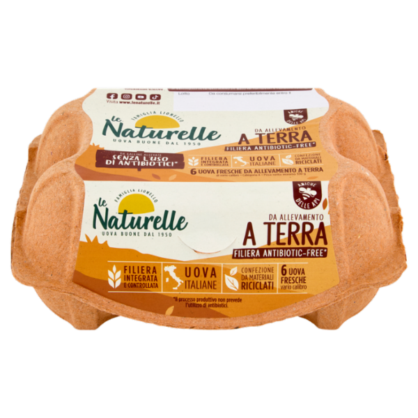le Naturelle 6 Uova Fresche da Allevamento a Terra 330 g