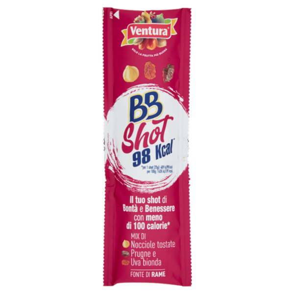 Ventura BBShot 98kcal* Mix di Nocciole tostate Prugne e Uva bionda 25 g