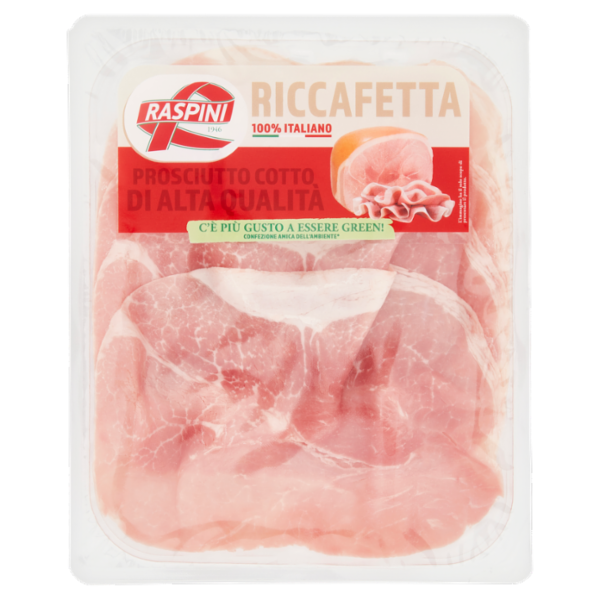 Raspini Riccafetta Prosciutto Cotto di Alta Qualità 110 g