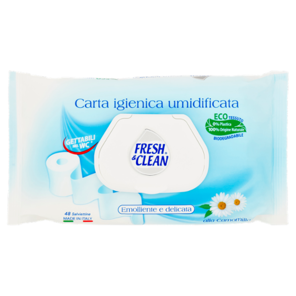 Fresh & Clean Carta igienica umidificata Salviettine alla Camomilla 48 pz