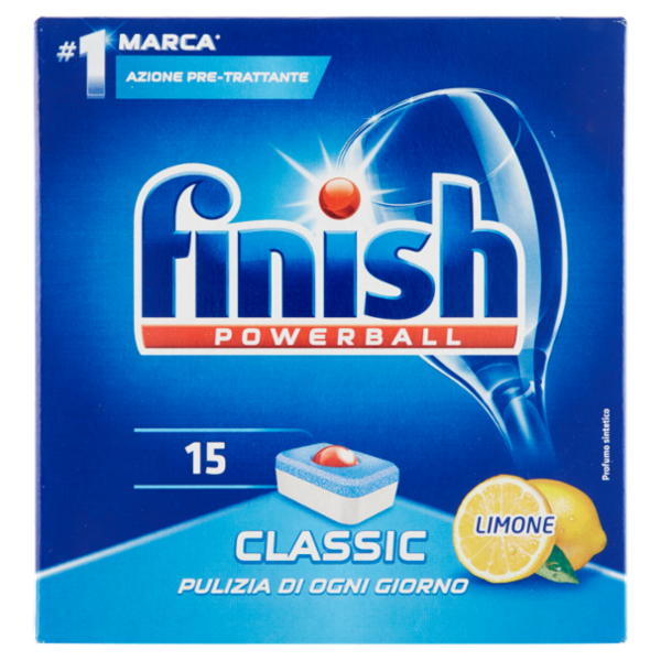Finish Classic Lemon pastiglie lavastoviglie 15 lavaggi 240 g