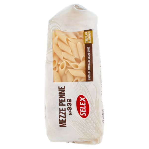 Selex Pasta di Semola Trafilata al Bronzo Mezze Penne 500 g