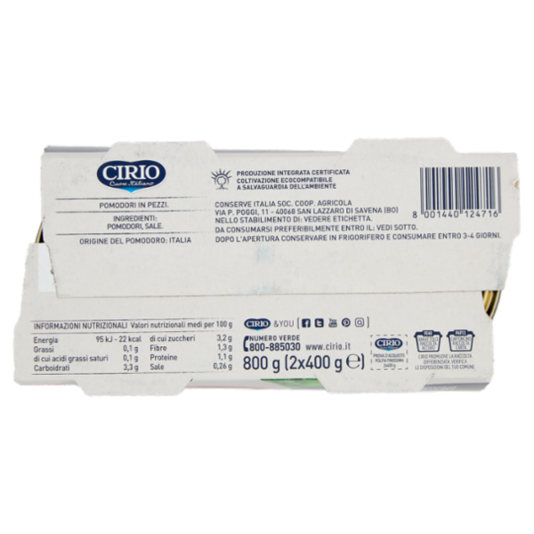 Cirio i Classici dal 1856 Polpa Finissima 2 x 400 g