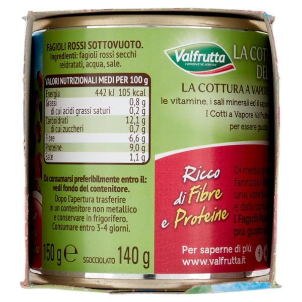 Valfrutta Cotti a Vapore Fagioli Rossi 3 x 150 g