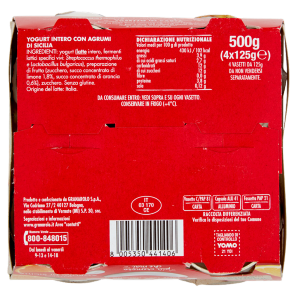 Yomo Intero Agrumi di Sicilia 4 x 125 g