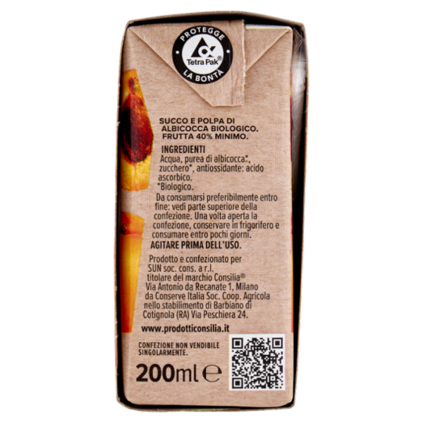 Consilia Succo e Polpa di Albicocca Biologico 3x200 ml