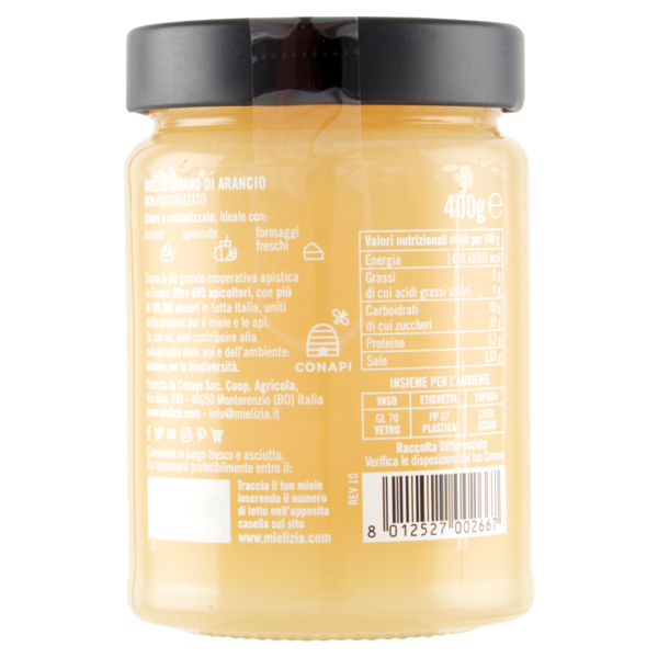 Mielizia Miele Italiano di Arancio Puglia e Sicilia 400 g