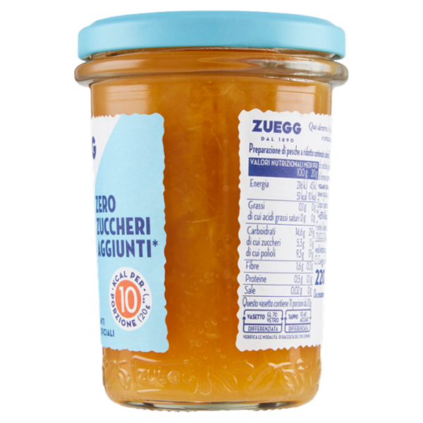 Zuegg Zero Zuccheri Aggiunti* Pesche 220 g