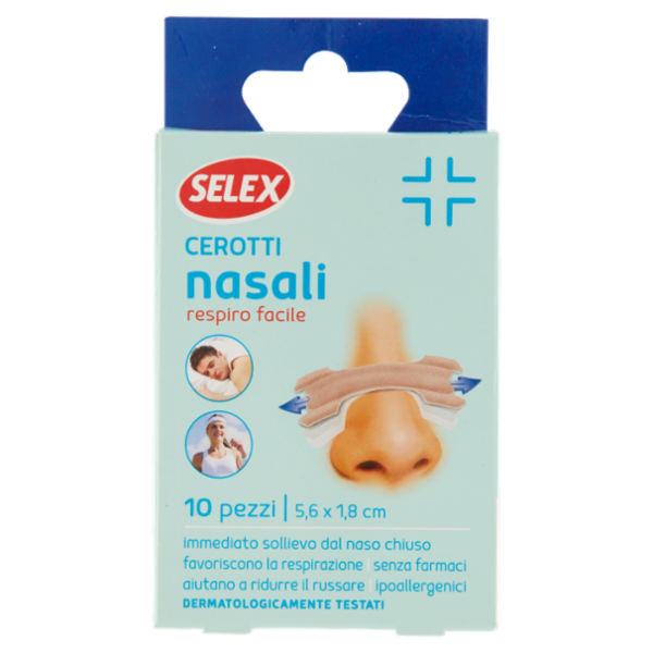 Selex Cerotti Nasali Monoformato 5,6x1,8 cm 10 pezzi