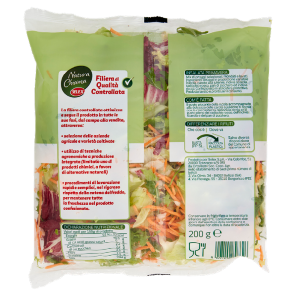 Selex Natura Chiama Insalata Primavera Lavata e Pronta per il Consumo 200 g