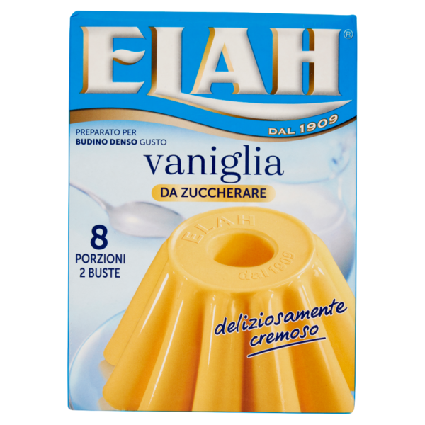 Elah Preparato per Budino Denso Gusto vaniglia da Zuccherare 2 x 44 g