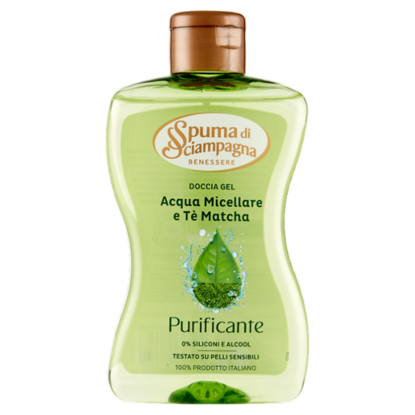Spuma di Sciampagna Benessere Purificante Doccia Gel Acqua Micellare e Tè Matcha 300 ml