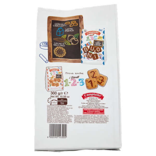 Campiello i Biscotti ABC con Cereali Cacao e Nocciole 300 g