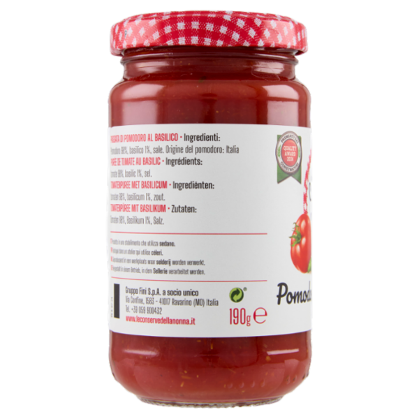 Le Conserve della Nonna Pomodoro al Basilico 190 g