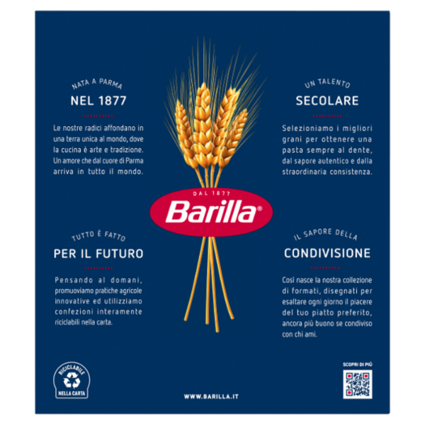 Barilla Pasta Mezze Penne Rigate n.70 100% Grano Italiano 1Kg