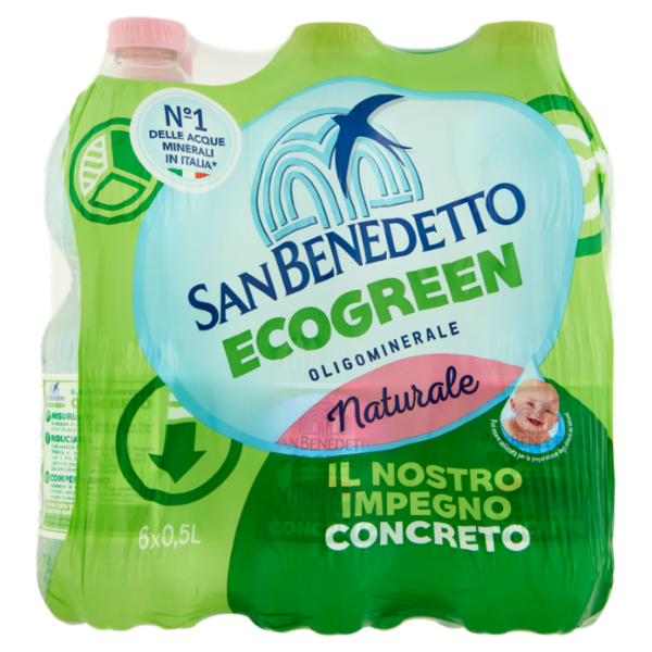 San Benedetto Acqua Naturale Benedicta Ecogreen 6 x 0,5 L
