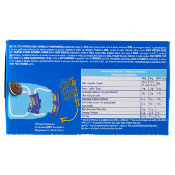 Oreo Mini, piccoli biscotti con crema alla vaniglia - 4x40g