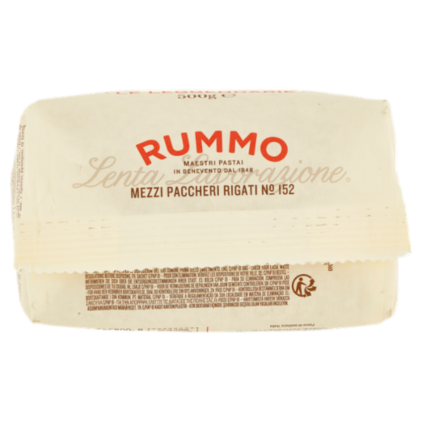 Rummo Le Leggendarie Mezzi Paccheri Rigati N° 152 500 g