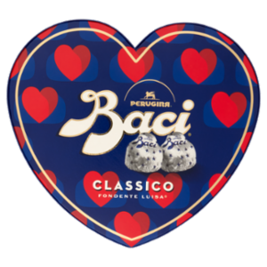 BACI PERUGINA Cioccolatini Fondenti Ripieni Al Gianduia Scatola Cuore San Valentino 100g