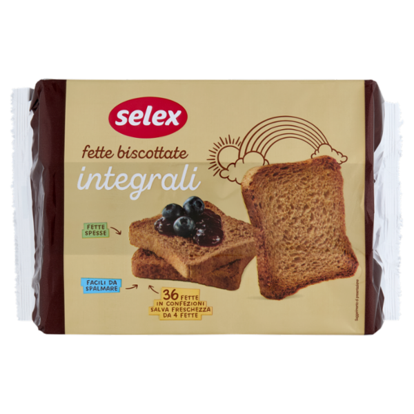 Selex Fette Biscottate con Farina di Frumento Integrale in Confez. Salvafreschezza 9x4 fette 320 g