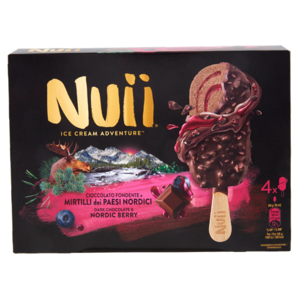 NUII Cioccolato Fondente e Mirtilli dei Paesi Nordici 4 x 66 g