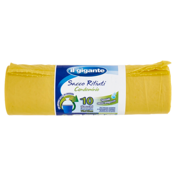 IL GIGANTE Sacco Rifiuti Condominio Raccolta Differenziata Formato 70x110cm 10 pz