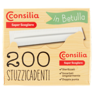 Consilia Saper Scegliere Stuzzicadenti Doppia Punta Imbustati Singolarmente 200 Pezzi