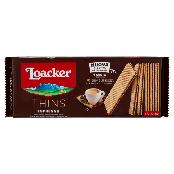 Loacker Wafer Thins Espresso con crema al caffè, miscela 100% arabica wafers 150g