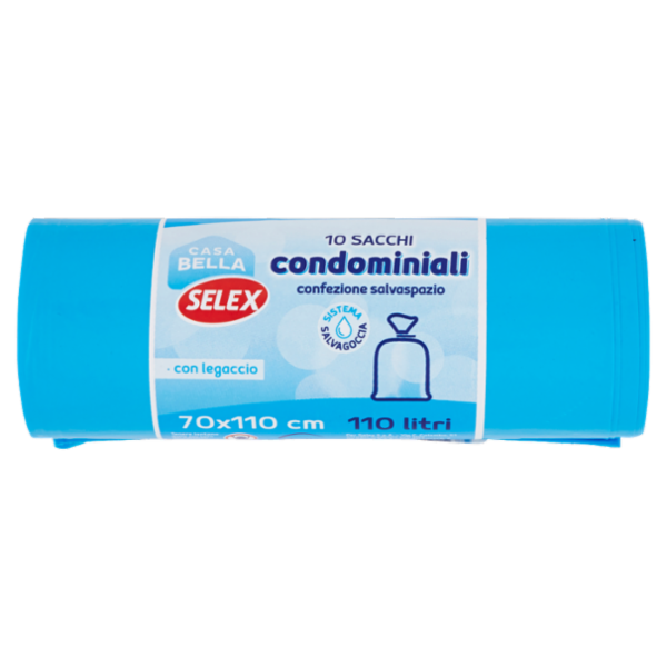 Selex Casa Bella Sacchi Condominiali Blu con Legaccio Cm 70X110 10 pezzi