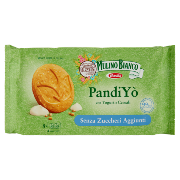 Mulino Bianco Pandiyò Biscotti senza zuccheri aggiunti con yogurt e cereali 8 monoporzioni 200g
