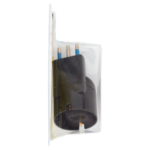Selex Adattatore Semplice Salvaspazio Spina 10A + 1 Presa Bivalente 10-16A(Ted) Nero