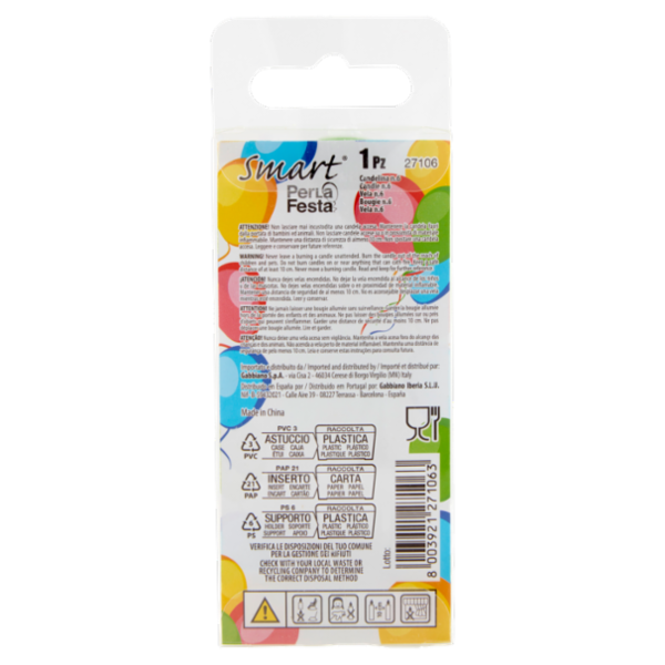 Smart PerLa Festa Candelina Numerale 6 1 pz