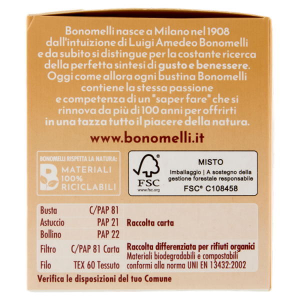 Bonomelli Tisane Ventre Sgonfio 16 Filtri 32 g