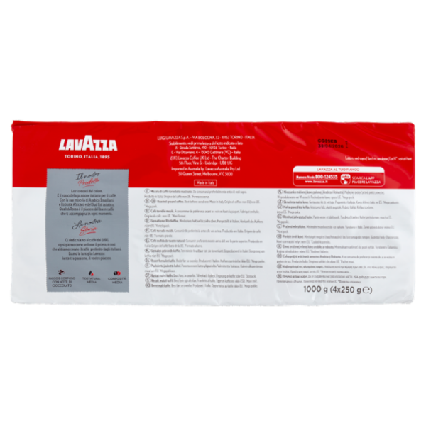 Lavazza Qualità Rossa Caffè Macinato 4 x 250 g
