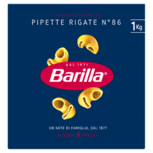 Barilla Pasta Pipette Rigate N.86 100% Grano Italiano 1Kg