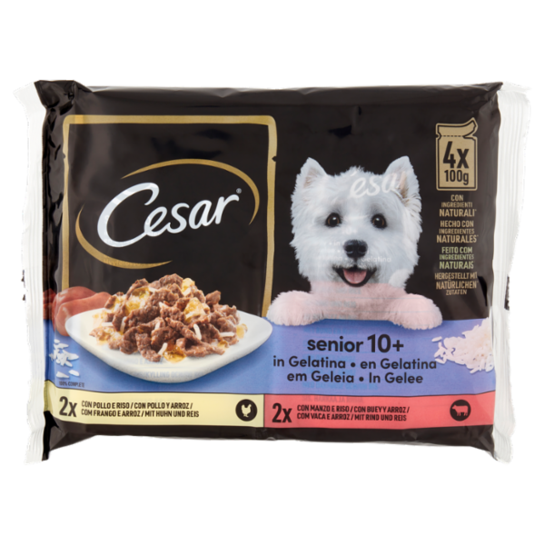 Cesar senior 10+ in Gelatina 4 x 100 g