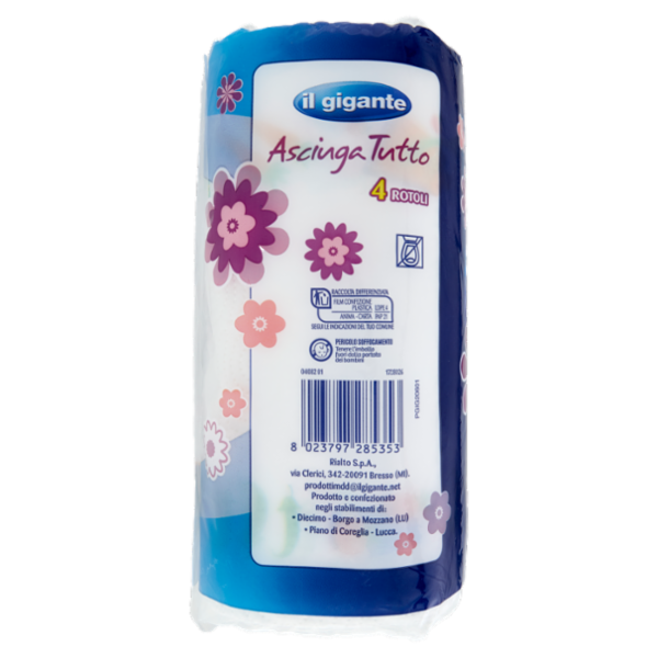 IL GIGANTE Asciuga Tutto Doppio Strato 4 Rotoli