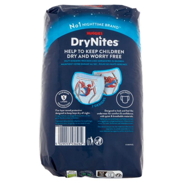 Huggies DryNites Pyjama Pants Age 3-5 16-23 Kg 10 pz