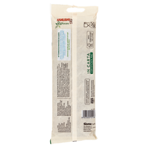Samurài BioNature Cannucce 20cm - Ø 6mm in Carta 30 pz
