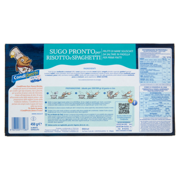 Esca Condipresto Sugo Pronto per Risotto e Spaghetti 450 g