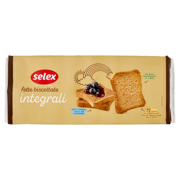 Selex Fette Biscottate con Farina di Frumento Integrale in Confez. Salvafreschezza 18x4 fette 640 g